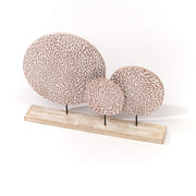 Escultura 3 círculos de madera de mango