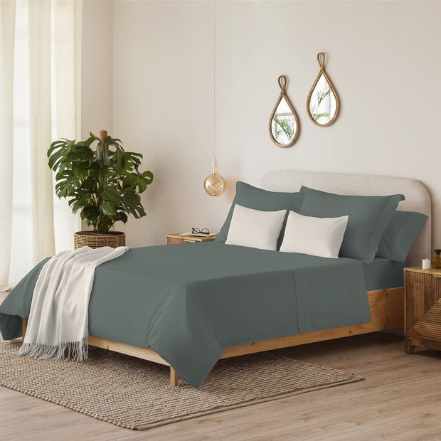 MYC HOME LINENS - Juego de sábanas lisas 3 piezas 50% poliéster 50% algodón