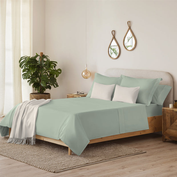 MYC HOME LINENS - Juego de sábanas lisas 3 piezas 50% poliéster 50% algodón